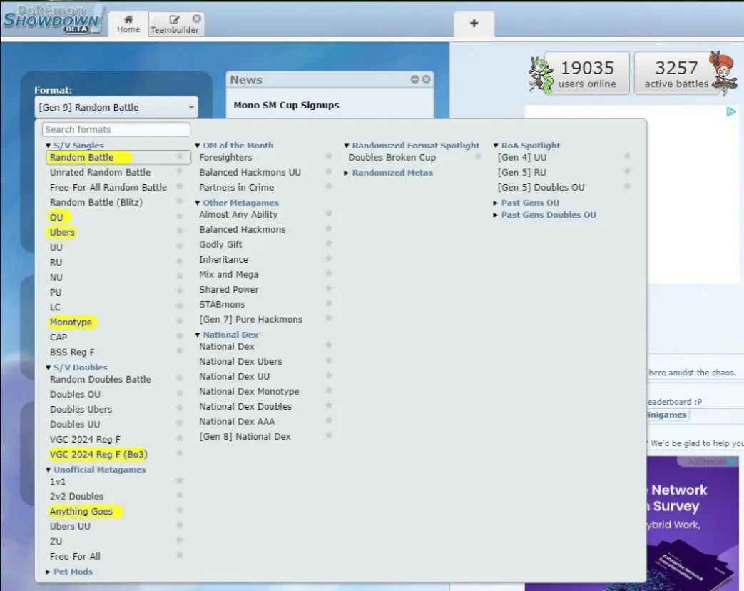 pokemon showdown formats