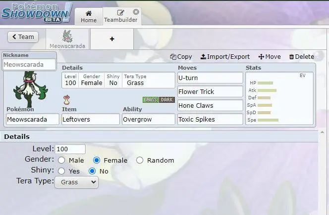 pokemon showdown team builder