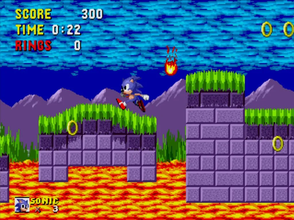 Sonic in Marble Zone