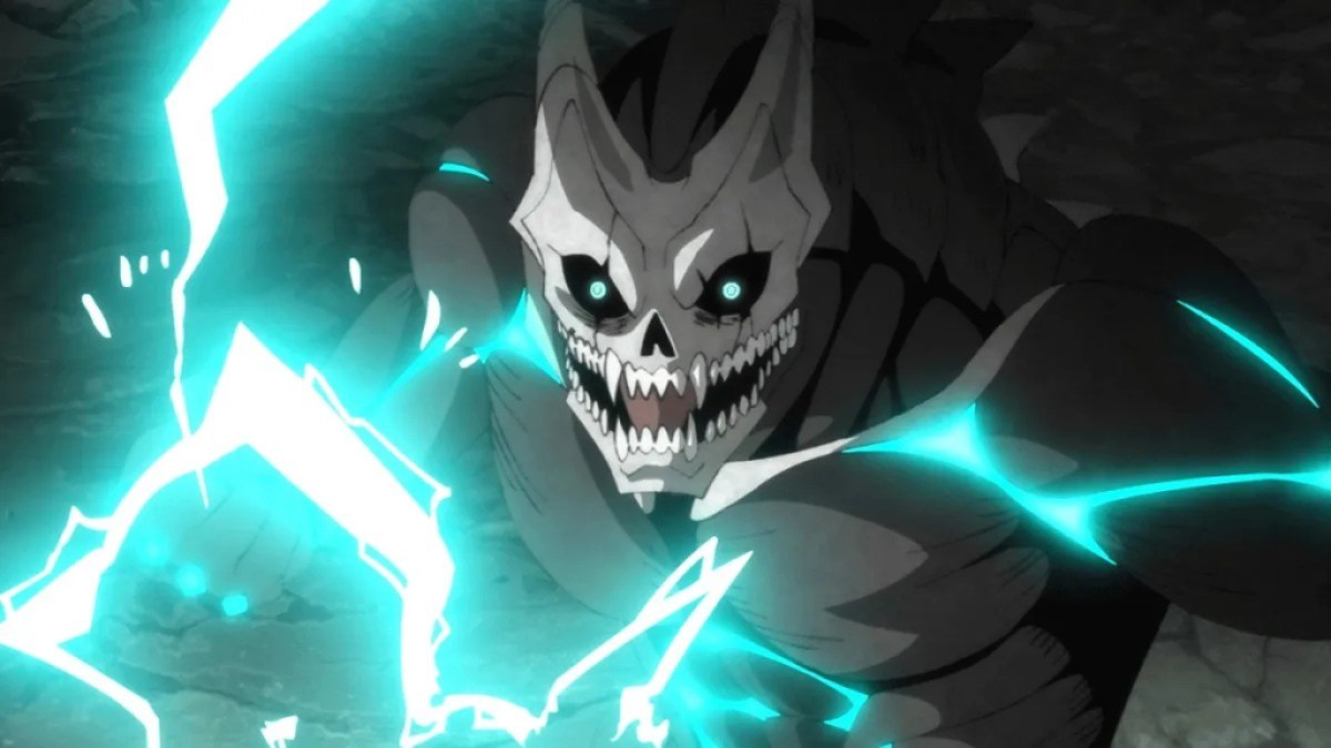 Kaiju No. 8 powering up. This image is part of an article about our most anticipated anime of Spring 2024.