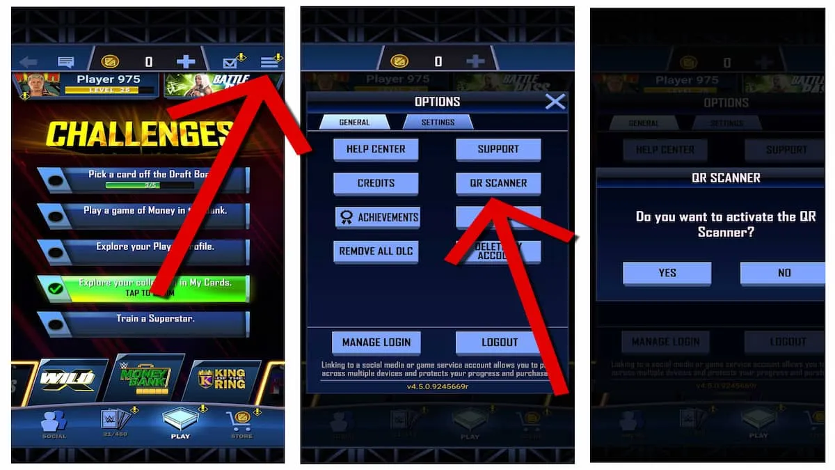 How to redeem WWE SuperCard QR codes. 