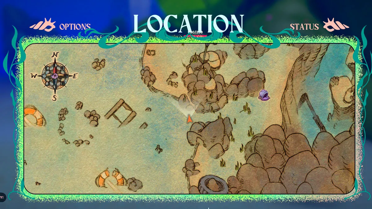 Map location of a specific place in Another Crab's Treasure
