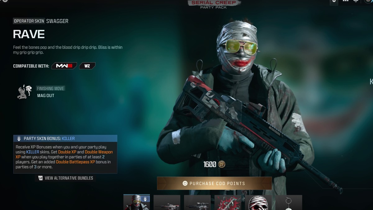 Serial Creep Party Pack in COD MW3.