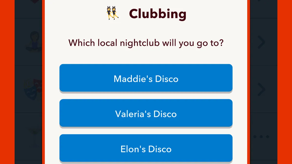 A list of available clubs in BitLife for the character to visit