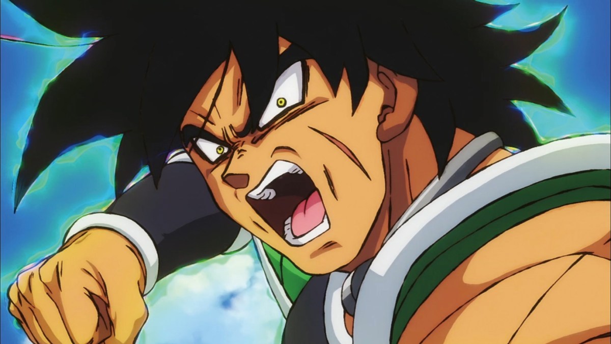 Broly about to throw a bunch in Dragon Ball. This image is part of an article about why anime films shouldn't be canon.