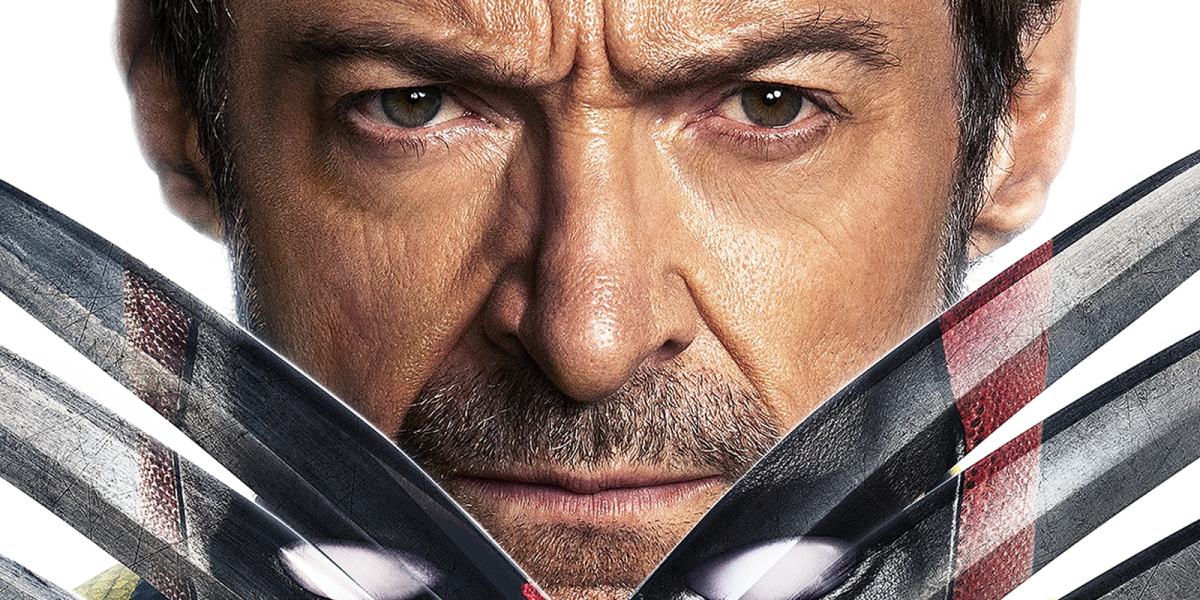 Cropped poster artwork for Deadpool & Wolverine featuring Hugh Jackman as Logan/Wolverine