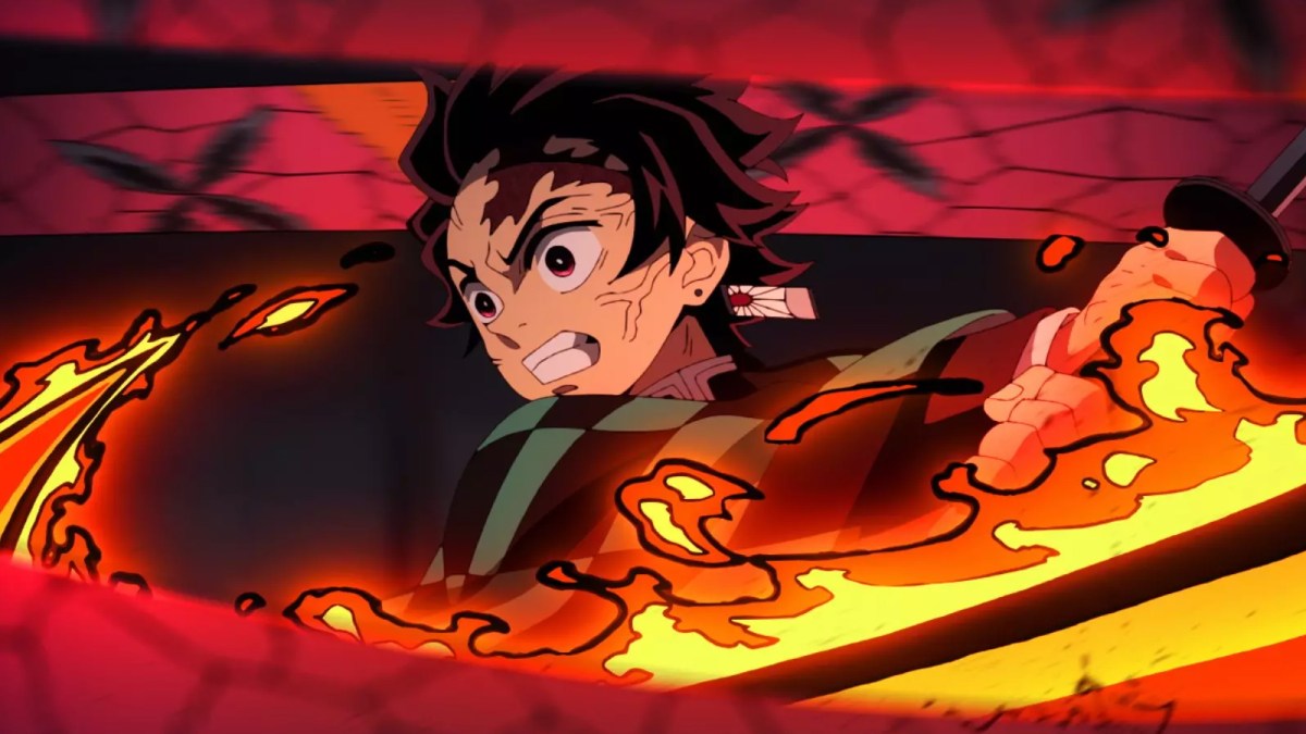 Tanjiro using Fire Breathing in the Demon Slayer anime
