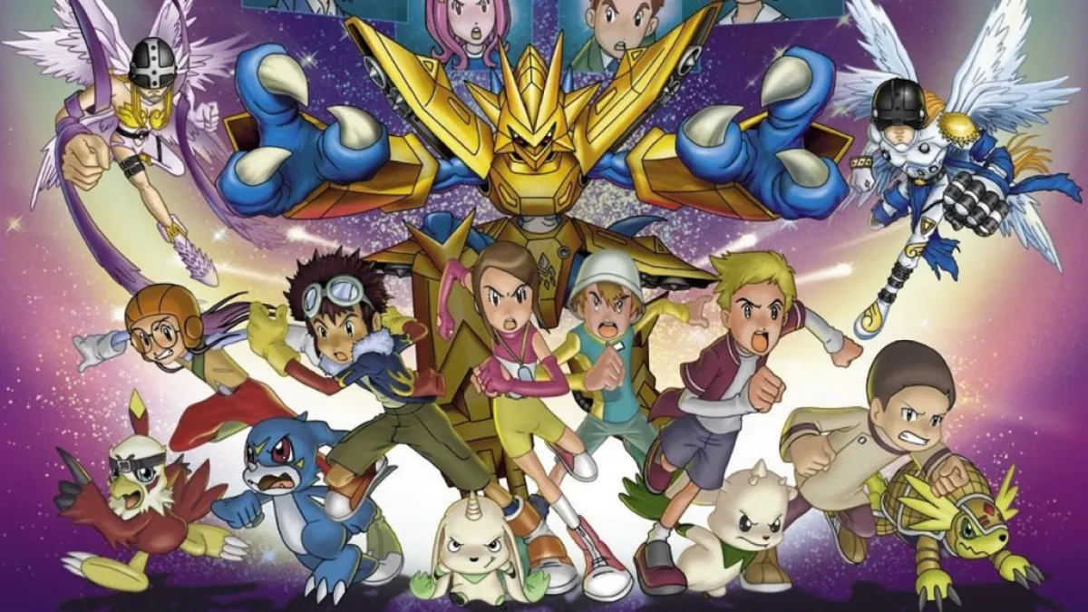 The cast of Digimon Adventure run towards camera