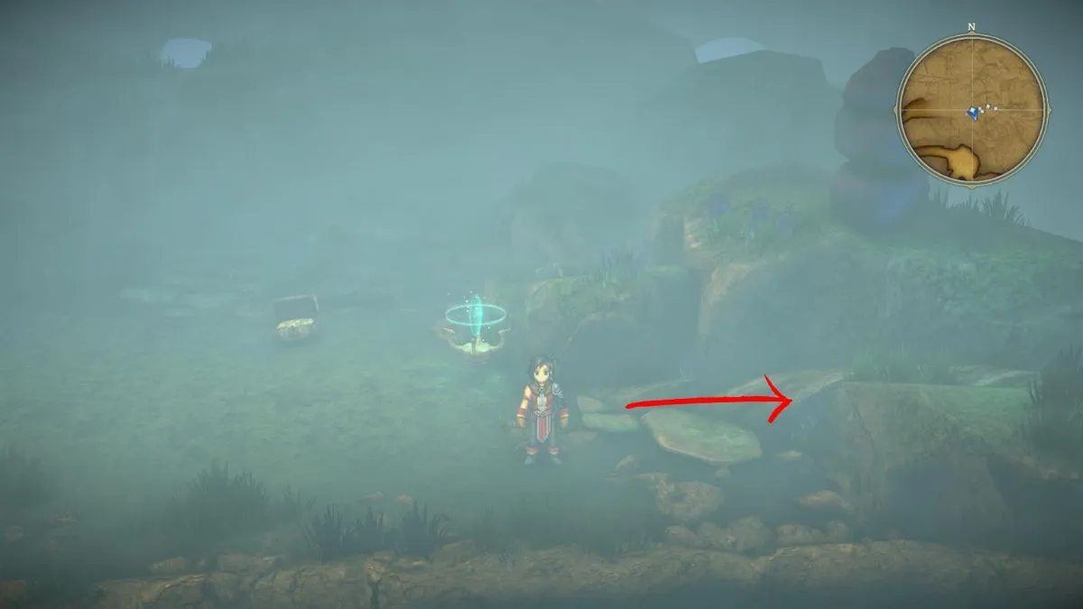 Screenshot of the way to the shrine switch in Northern Forest in Eiyuden Chronicle: Hundred Heroes.