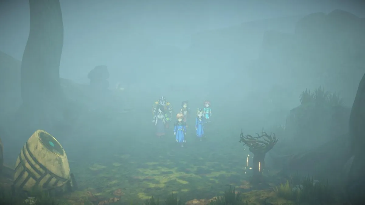 Screenshot of the switch in Northern Forest in Eiyuden Chronicle: Hundred Heroes.