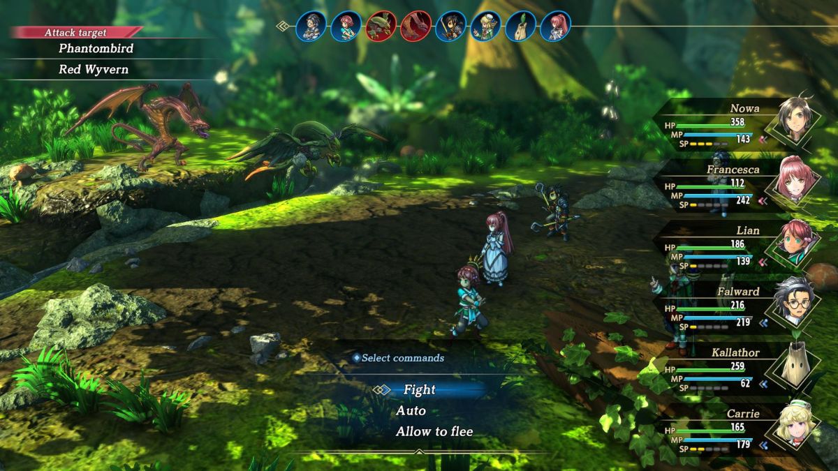 Screenshot of fighting a Phantombird in Eiyuden Chronicle: Hundred Heroes.