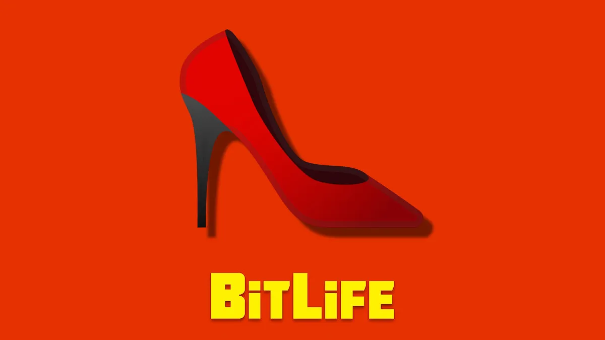 A heel emoji on an orange background with the BitLife logo beneath it