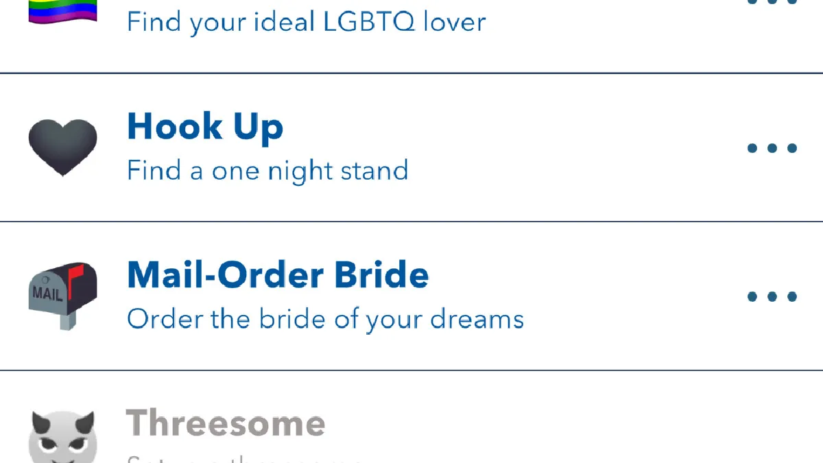 The option to Hook Up as shown in BitLife