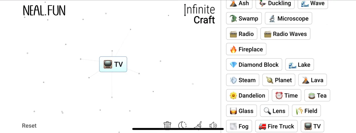 TV in Infinite Craft.