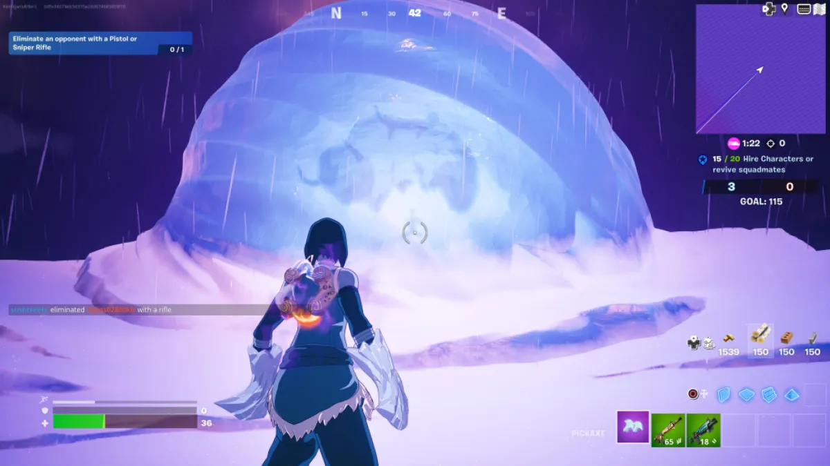 Appa and Aang in ice in Fortnite.  