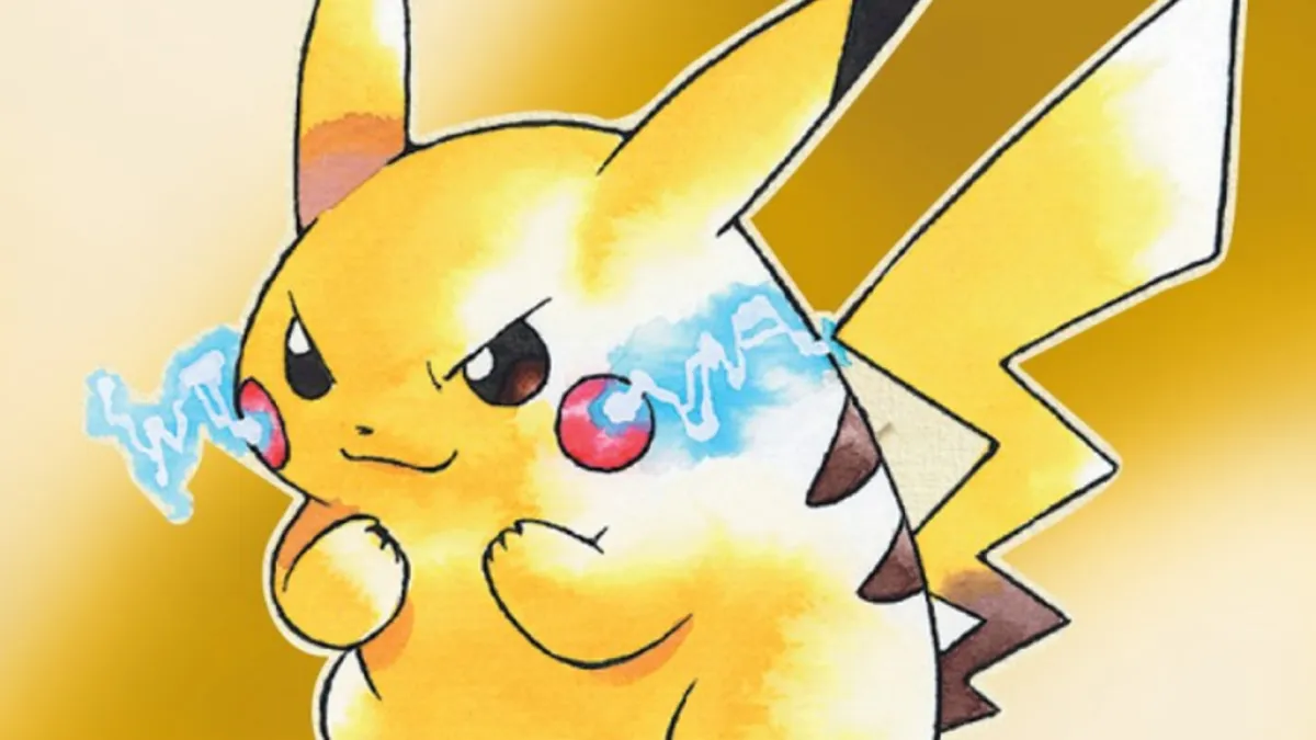 Pikachu on the cover of Pokemon Yellow