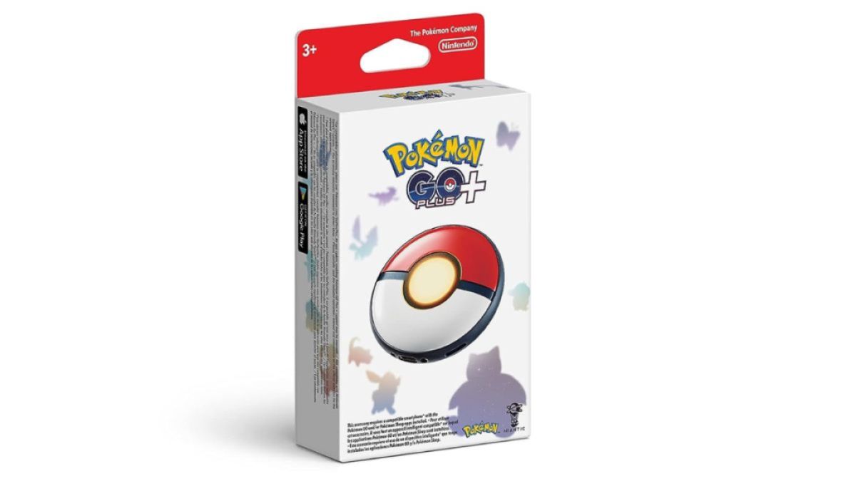 Image of the package for a Pokemon GO Plus+