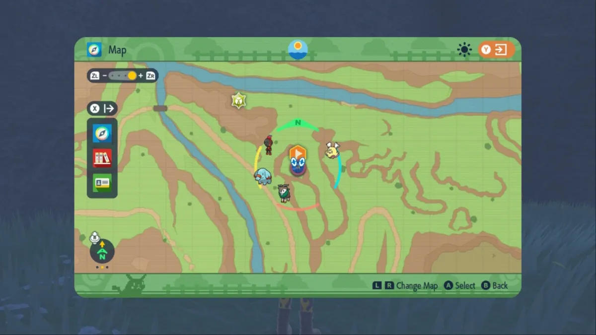 Pokemon Scarlet and Violet screenshot of Charcadet's location on the world map