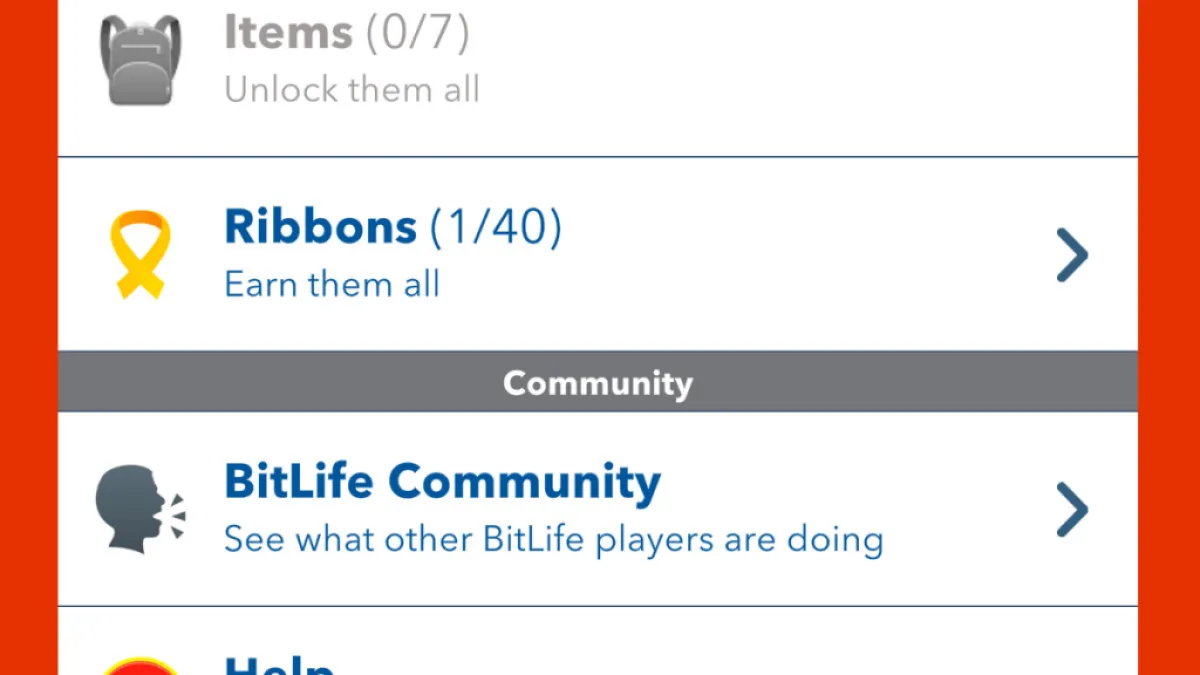 A list of all Ribbons in BitLife