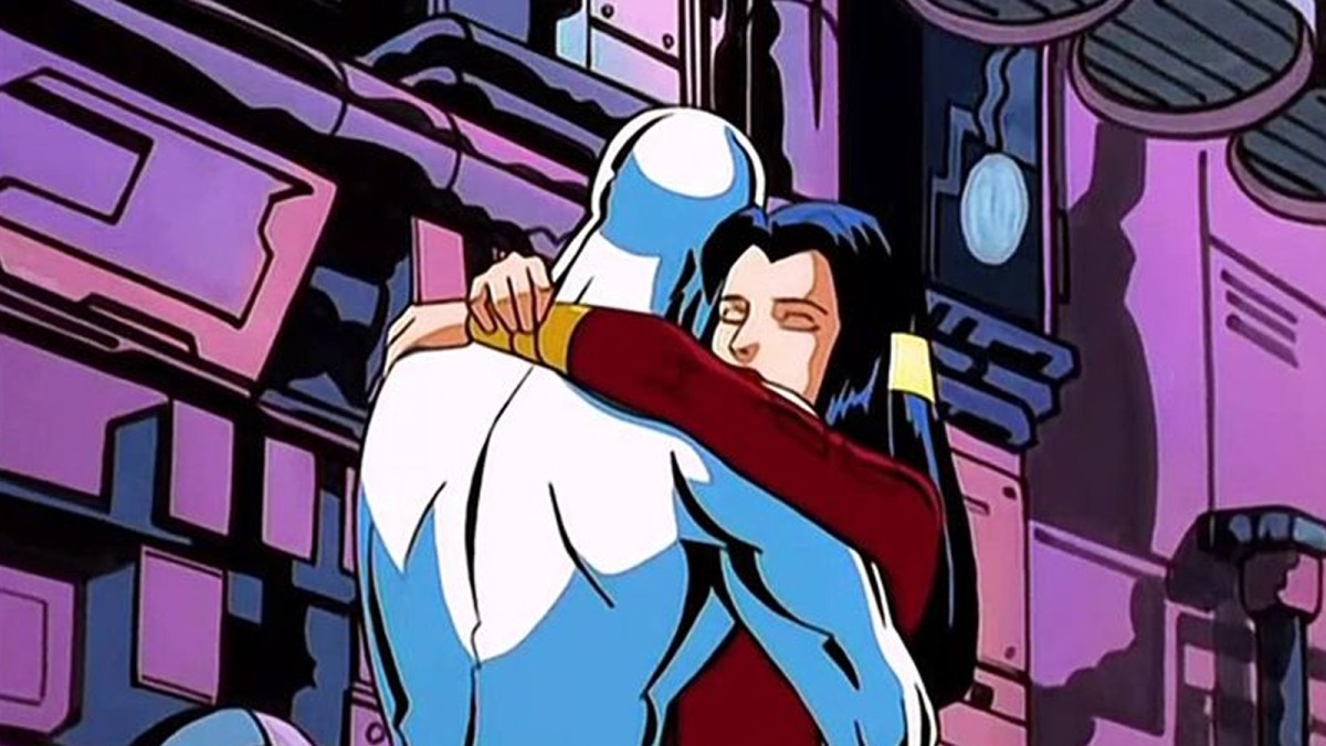 Silver Surfer and Shalla Bal Marvel Animated Series hugging
