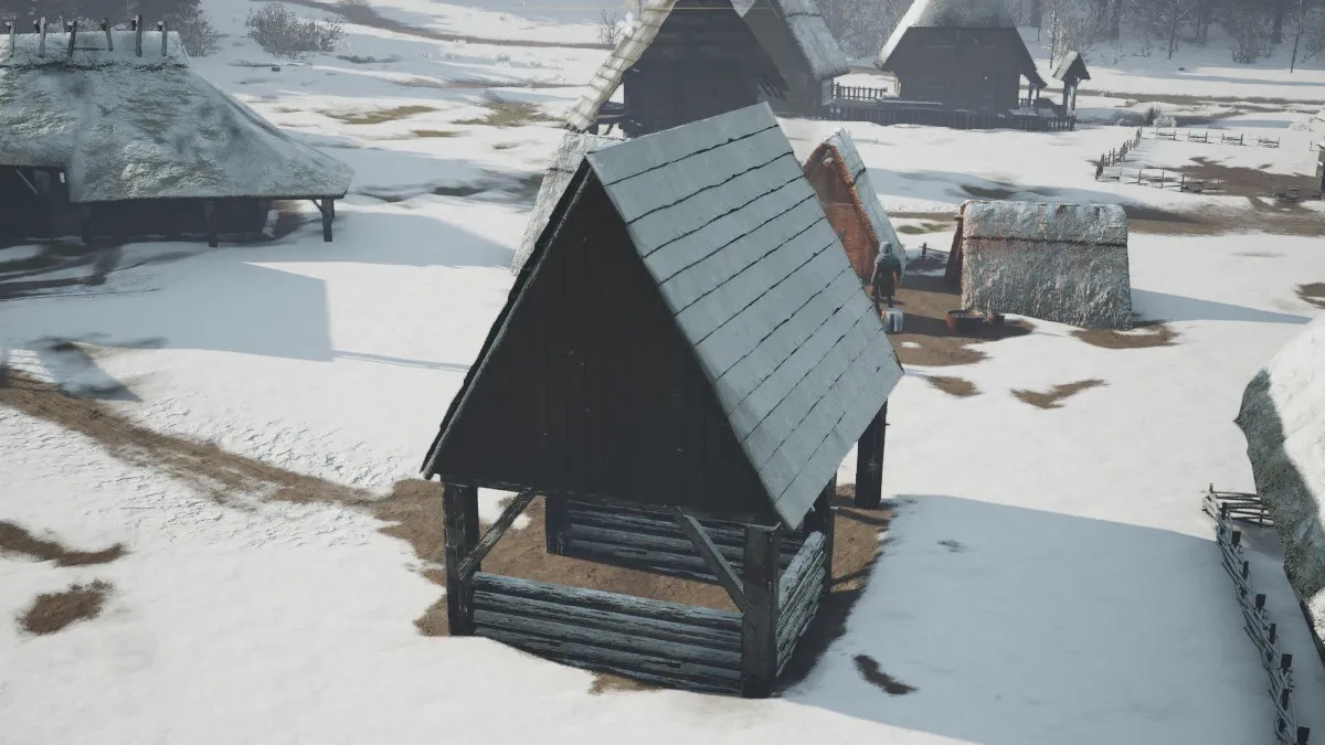Small Stable in the snow Manor Lords
