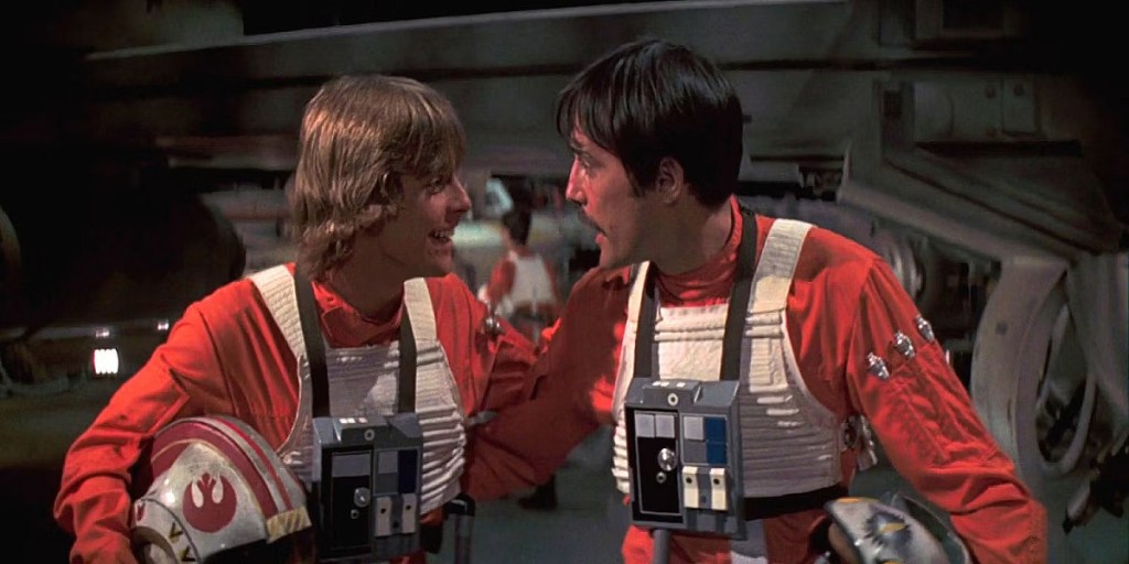 Luke Skywalker and Biggs Darklighter in the Star Wars: Special Edition re-release