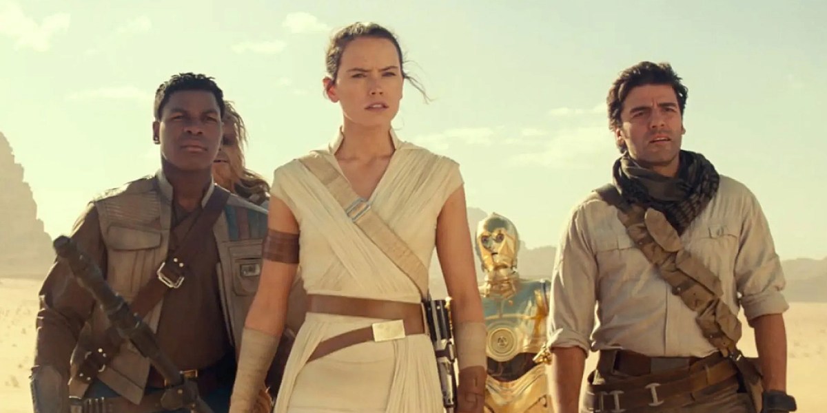 Finn, Rey, and Poe Dameron in Star Wars: The Rise of Skywalker