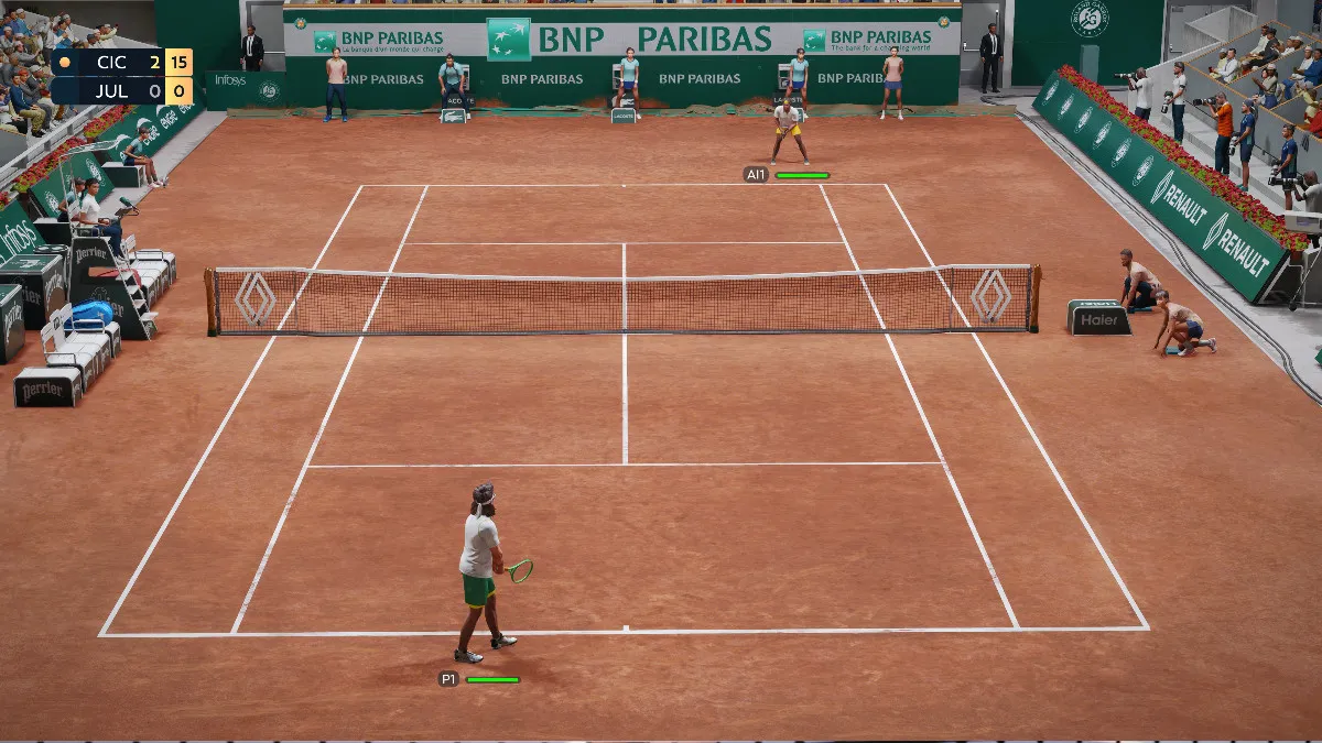 An example of the TV Camera Normal setting in Top Spin 2K25
