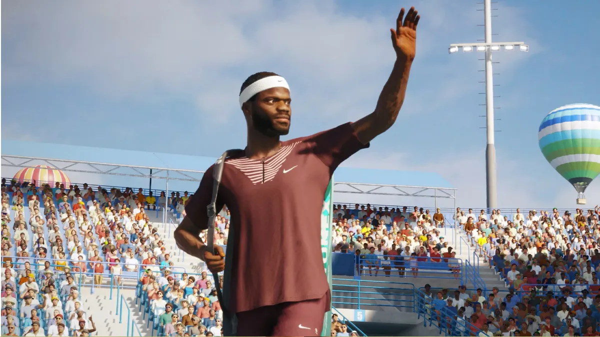 FRANCES TIAFOE waving to the crowd in Top Spin 2K25