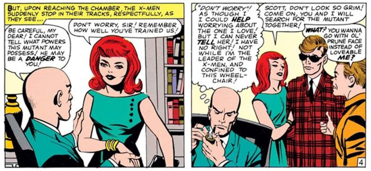 Charles Xavier reflects on his crush on Jean Grey in X-Men #3