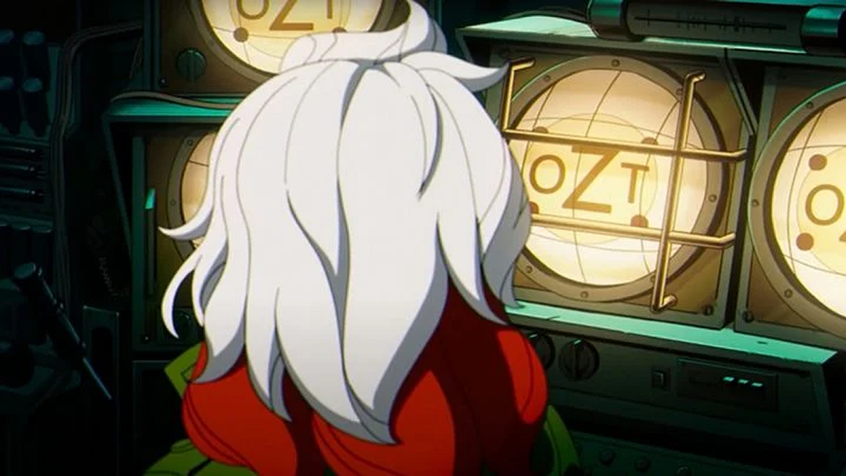 Rogue looking at screens with the OZT logo in X-Men '97 Season 1, Episode 7, "Bright Eyes"