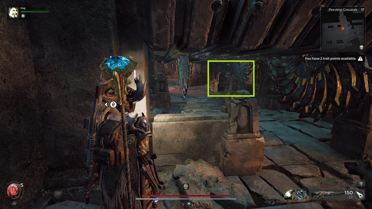Image of the alcove in the saw puzzle in the Proving Grounds