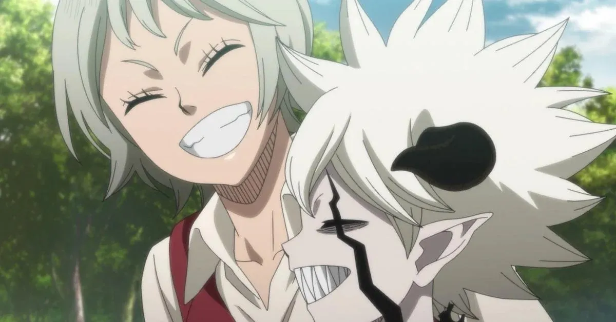 Two characters smiling in Black Clover.