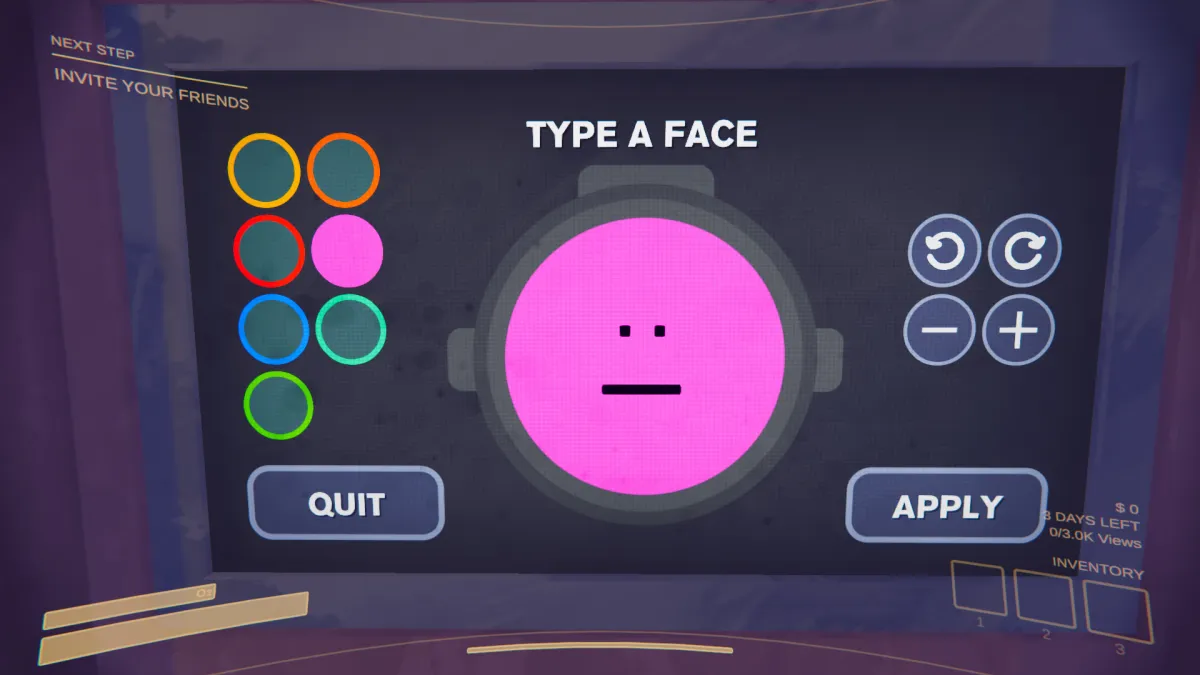 Content Warning's face maker, with a bored-looking emoticon. 