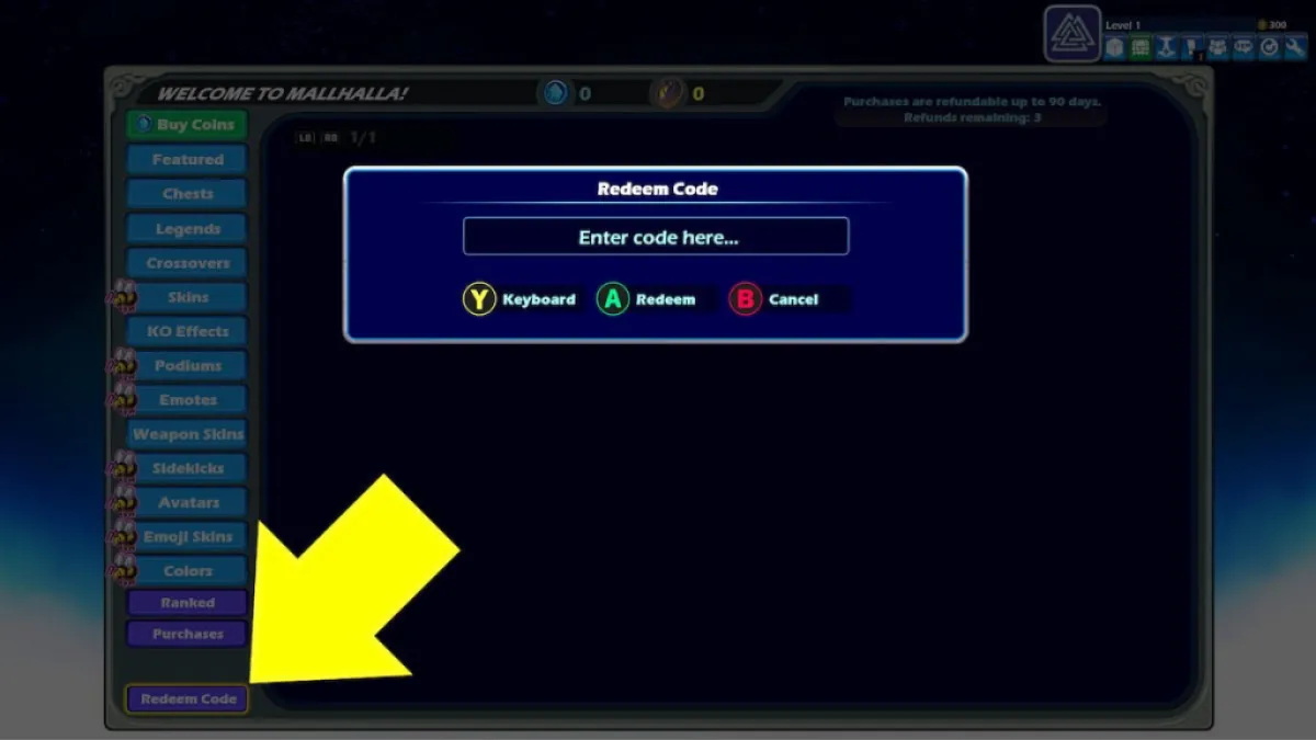 How to redeem codes in Brawlhalla.