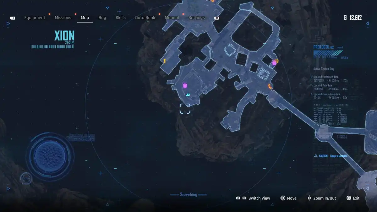 Image of the map of the second chest in Xino, Stellar Blade