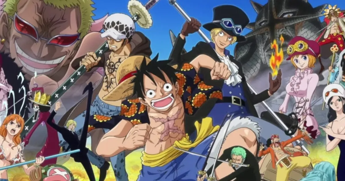 All the characters of Dressrosa. This image is part of an article about all major One Piece arcs and sagas ranked.
