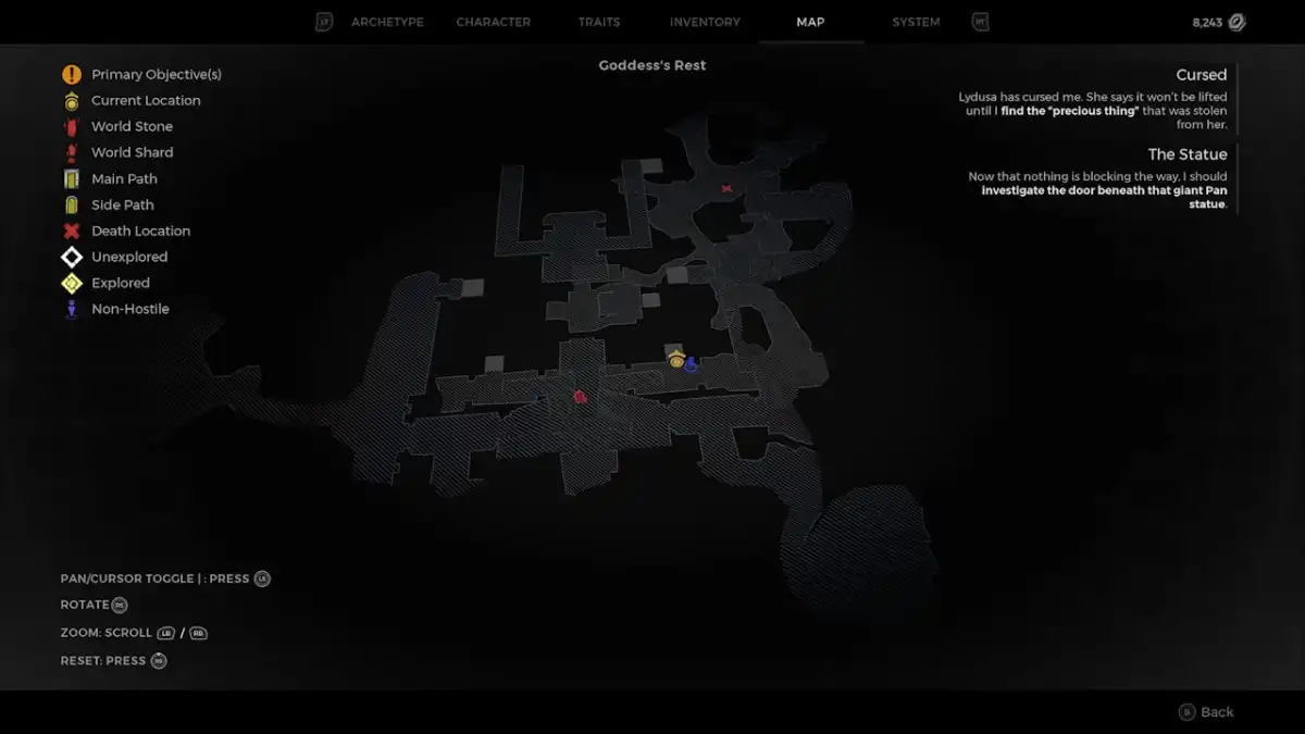 Image of the map that leads to elevator in remnant 2