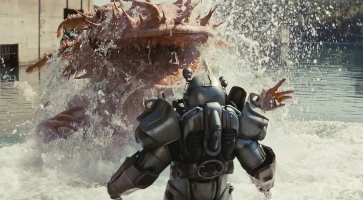 Un devorador atacando a Maximus en Fallout.