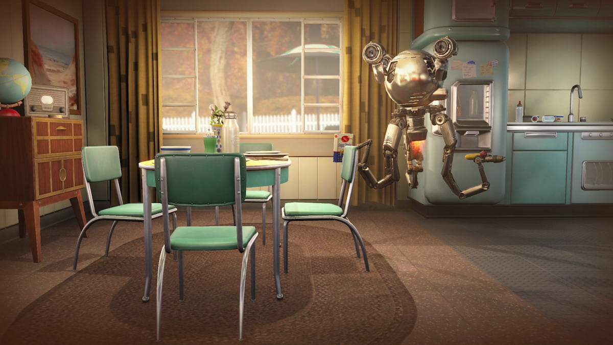 Codsworth pulling out a chair