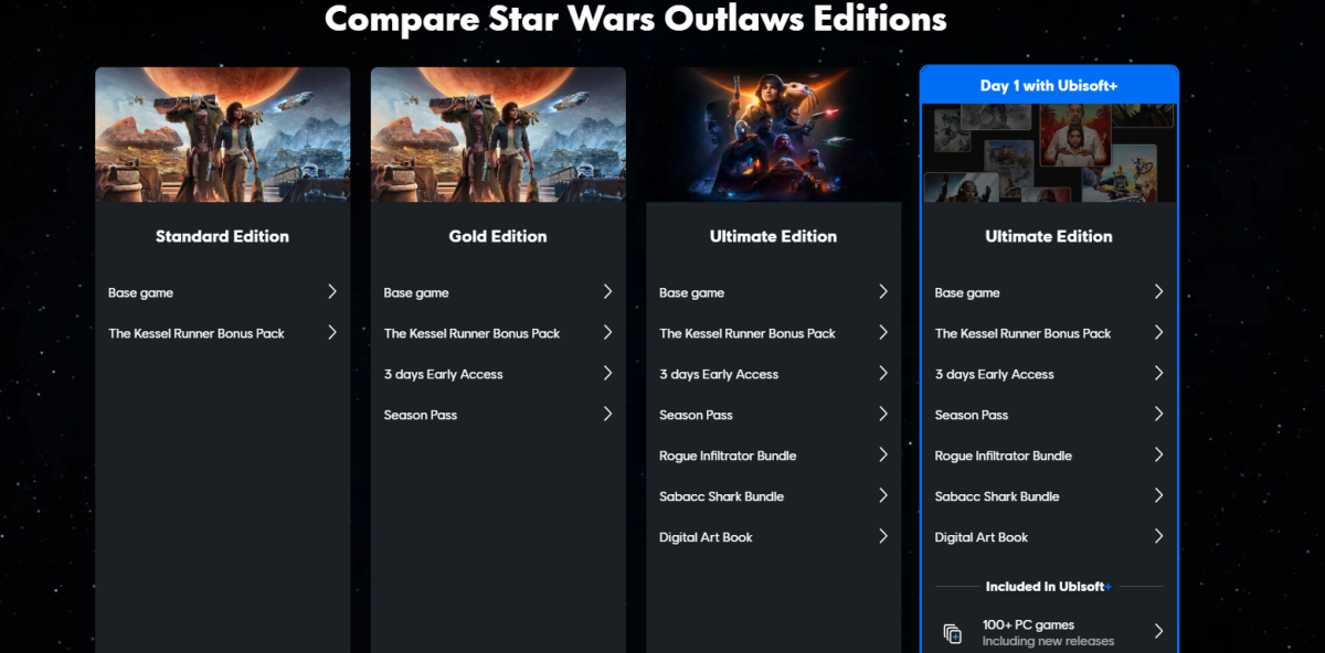 Star Wars Outlaws editions