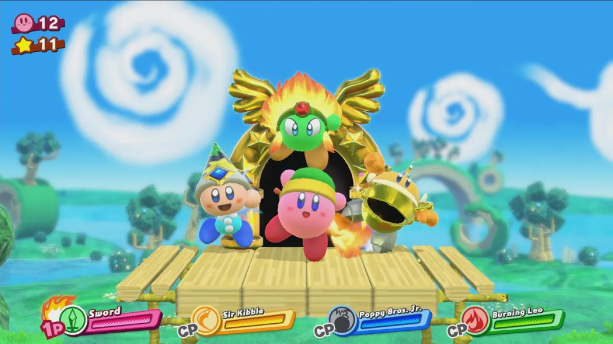 Kirby and his friends reach the exit