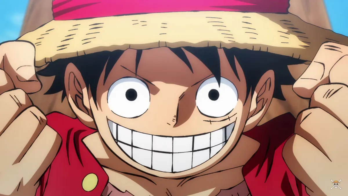 Luffy smiling in One Piece.