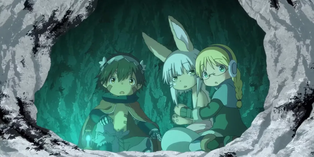 Reg, Riko, and Nanachi from Made In Abyss