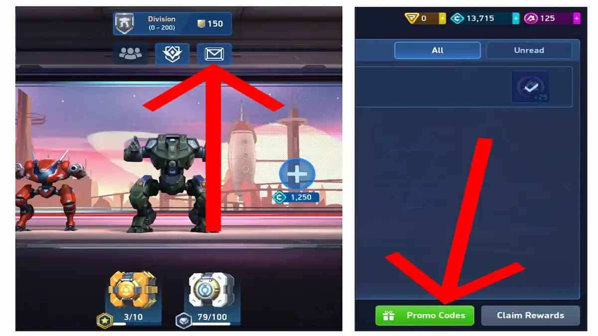 How to redeem codes in Mech Arena. 