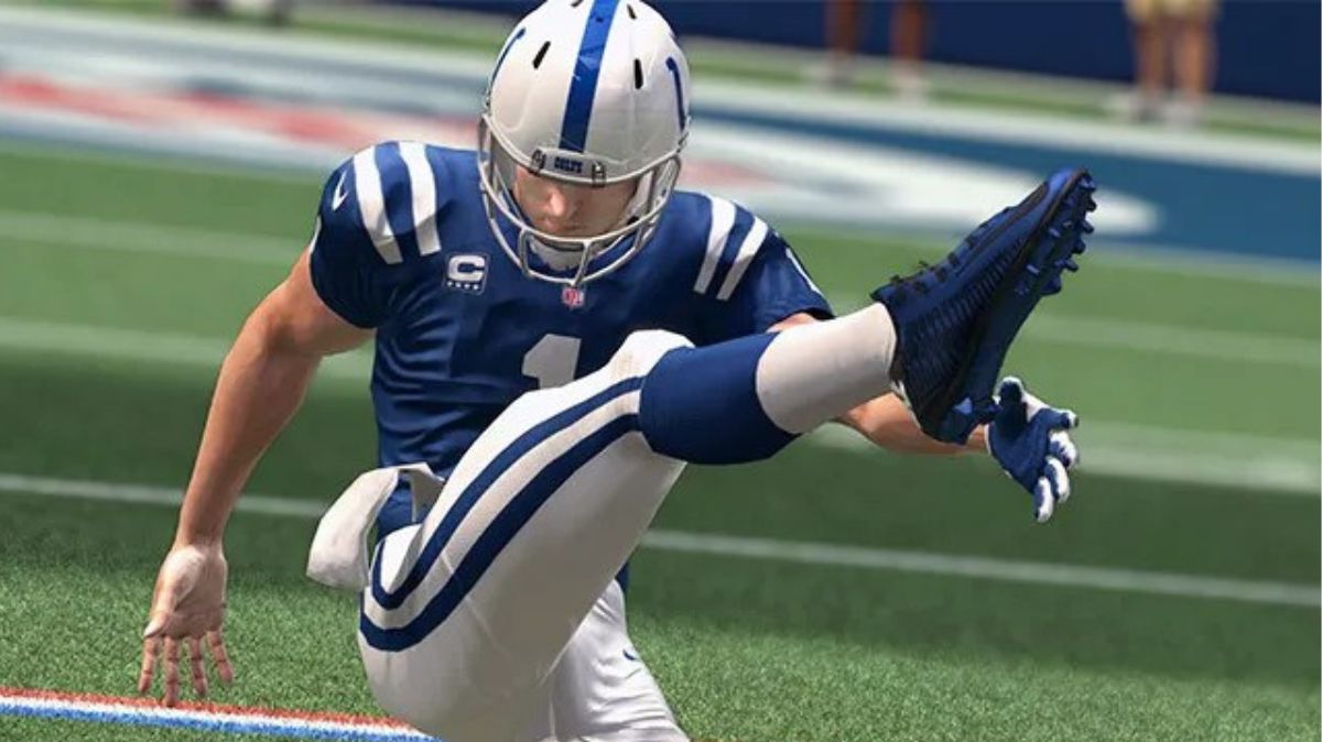 Pat McAfee punting a ball in Madden.