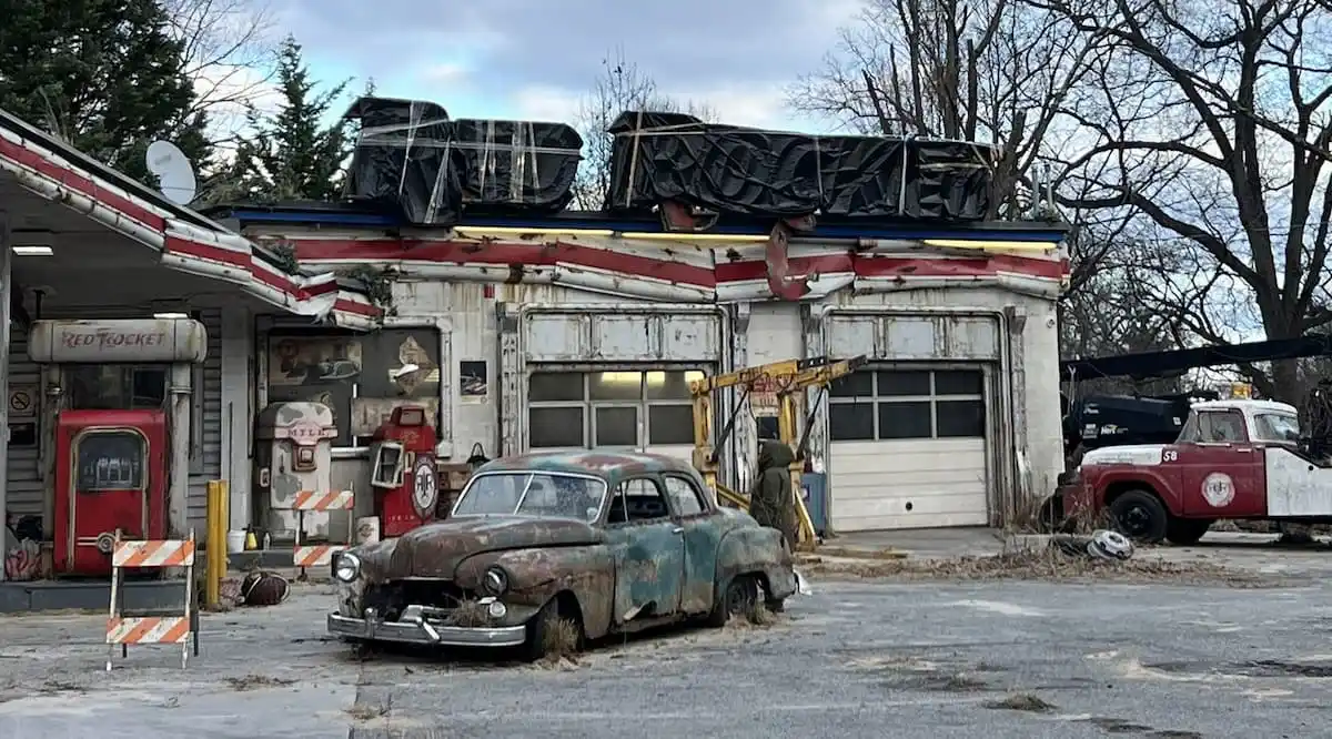 a still of the red rocket gas station in fallout