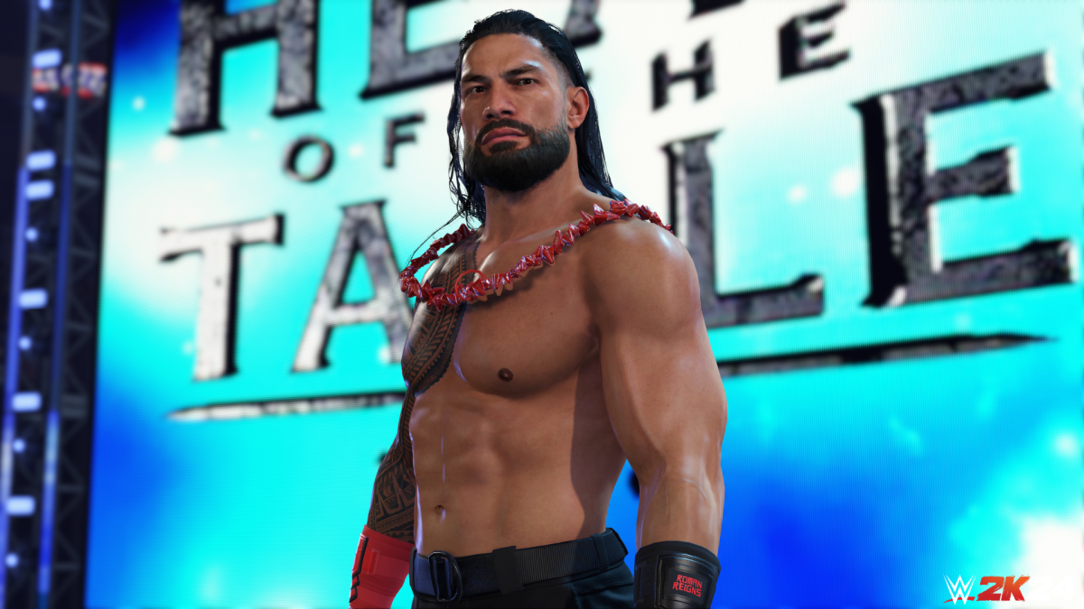 Roman Reigns looking fierce in WWE 2K24.