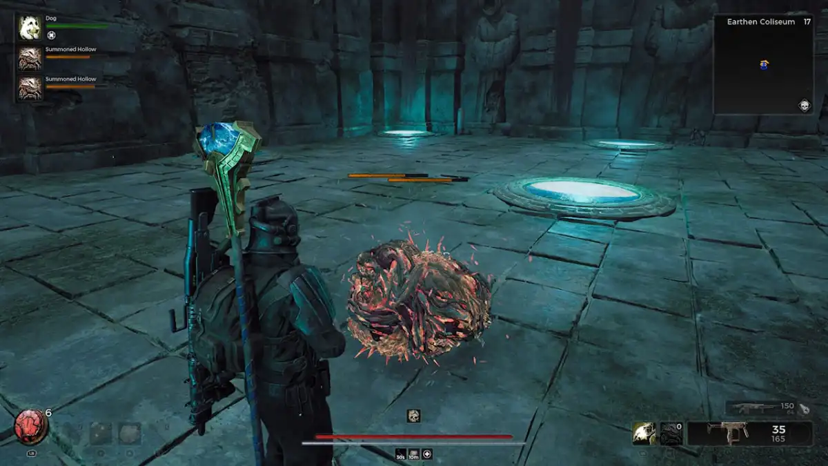 Image of two summons in Remnant 2 being used to test fake tiles