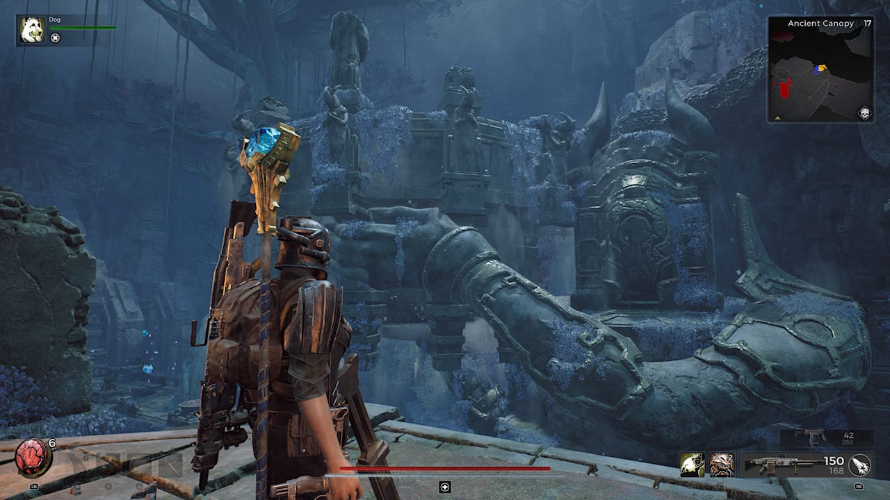 Image of the tower at the center of the Abandoned Grove, which must be moved in order to access the secret room with the Invoker's class item in Remnant 2